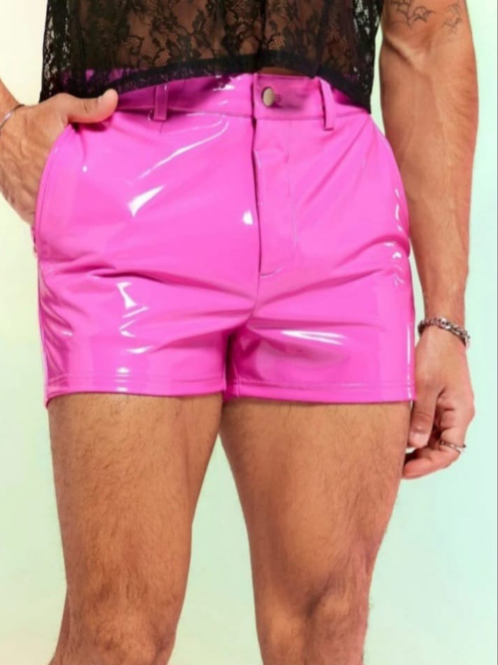 Electric Pink Vinyl Shorts